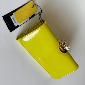 Retro neon yellow TB wallet